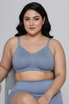 Zivame True Curv Double Layered Non Wired Full Coverage Super Support Bra - Blue Blizzard — thumbnail 4